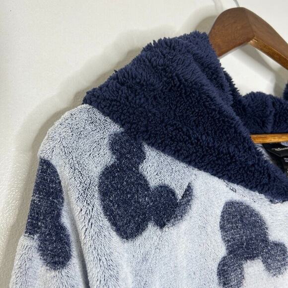Disney Mickey Mouse Blue Faux Fur Fuzzy Sleep Robe Size Large Women’s - Picture 3 of 9